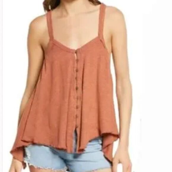 Free People We the Free Dream Weaver Flowy Trapeze Tank Top Crop Medium - Picture 1 of 3